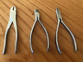 Vintage Snap - On Tools No.  5 Ignition Pliers 4 - 1/2 " No 184 Wire Cutters & No 94