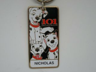Metal Disney ' s 101 Dalmatians Personalized Name (Nicholas) Keychain 2