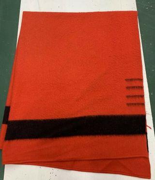 Vintage Hudson Bay Company 4 Point Cranberry Scarlet Red Wool Blanket 96”x72”