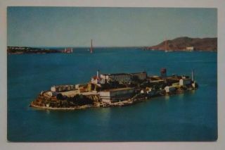 Vintage California Postcard Alcatraz Island San Francisco Bay Ca.  The Rock