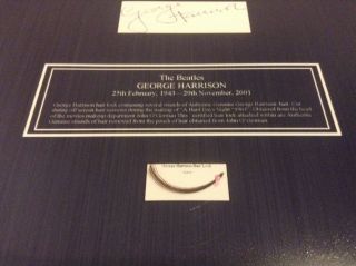 BEATLES GEORGE HARRISON Hair Lock w Photo Autograph Certified LOA 3