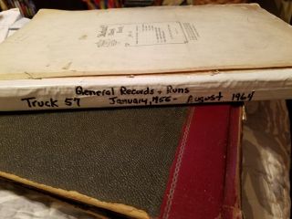 Chicago Fire Department General Records and Runs Log Book Truck 57 1955 - 1964 2