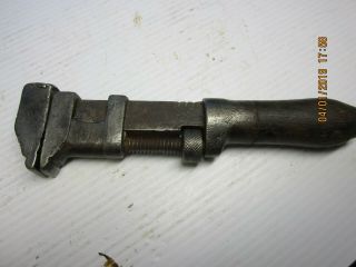 2 Old Antique vintage 6 3/4 & 8 1/4  Handle adjustable Monkey Wrench Tools 5