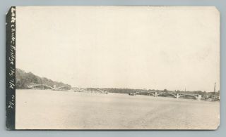Lake Charles La Bridge Construction Rppc - Sized Photo—louisiana Antique 1916
