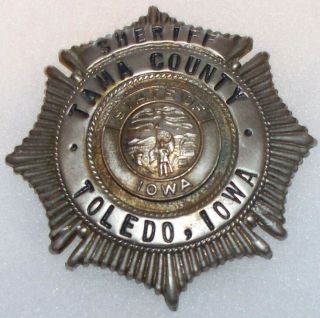 Iowa Police Badge - Antique Tama Co.  Sheriff -