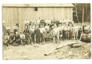Rppc Logging Sawmill Workers Camp Pa Krumm Pennsylvania Real Photo Postcard