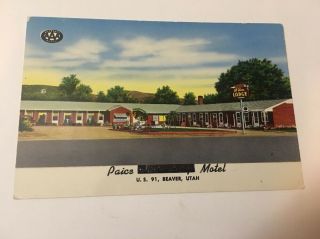Vintage Postcard Unposted Paice Motel Beaver Utah Ut