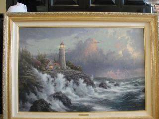 Thomas Kinkade Conquerius Storms 43 1/2 " By 31 " Signed Dna Stamp