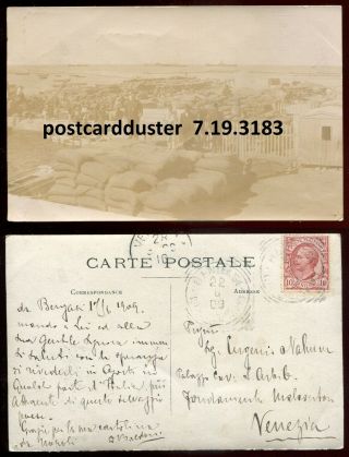 3183 - Libya Tripoli 1909 Italy Colony.  Military Camp.  Real Photo Postcard