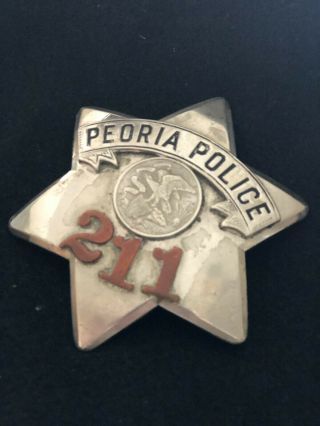 PEORIA POLICE PIE PLATE BADGE 4