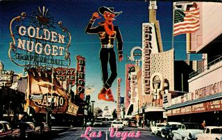 Vintage Golden Nugget Las Vegas Postcard Hotel Casino Strip Freemont Pioneer Nv