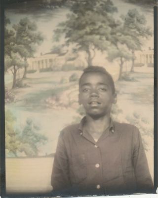 1940s Photo Booth / Arcade Photo No 27 African American Boy Hand Tinted