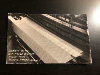 1939 Rppc Photo Postcard - - Iowa - - Middle Amana - - Woolen Mills - - Blanket Machinery