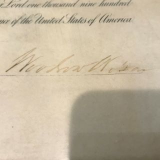 President Woodrow Wilson Signed Appointment Document D.  C.  Municipal Court Judge 3