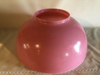 14” Bright Pink Bristol Glass Victorian Hanging Kerosene Oil Library Lamp Shade