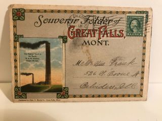 Vintage 1917 Souvenir Folder Of Great Falls,  Montana