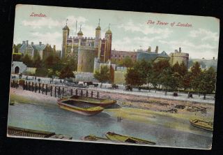 Vintage Antique Postcard The Tower Of London Postmarked 1906