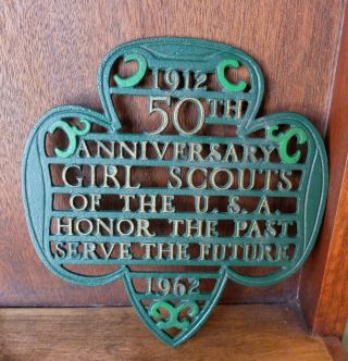 Vintage Girl Scout 1912 - 1962 50th Anniversary Trivet Honor The Past Serve Future