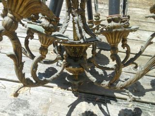 Large Vintage/antique Brass Chandelier Unknown