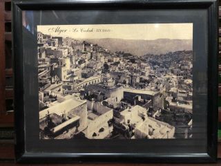 Rare Framed Vintage 19th Century Photo Of The Casbah In Algiers,  Algeria