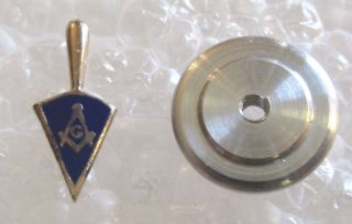 Vintage Mason Blue Lodge Trowel Lapel Pin - Masonic Screw Back Sterling