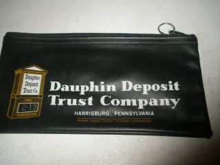 Bank Zipper Money Deposit Bag Dauphin Deposit Trust Company Harrisburg Pa