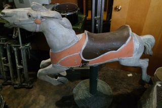 Carousel Horse On A Round Coca Cola Base,  Restoration Was Started.