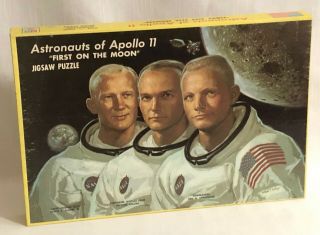 Vintage 1969 Apollo 11 First On The Moon Jigsaw Puzzle Nos Armstrong