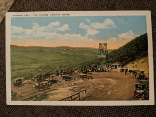 Vintage Postcard Mohawk Trail,  The Famous Hairpin Curve,  Massachusetts Turnpike