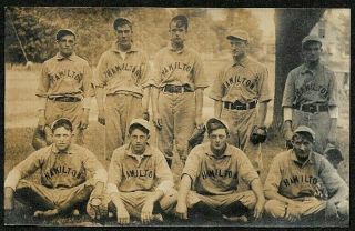Hamilton,  Michigan,  City Baseball Team,  1910 Era Rppc Postcard