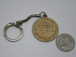 Vintage Richard M Nixon Presidential Seal Inauguration Medallion Keychain Fob