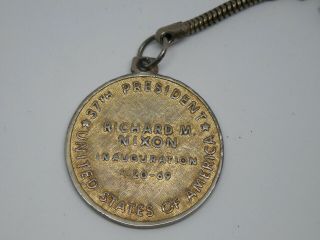 Vintage Richard M Nixon Presidential Seal Inauguration Medallion Keychain Fob 3