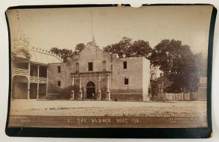 Large Cabinet Card Photograph Of The Alamo,  San Antonio Texas By M.  E.  Jacobson