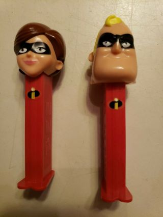 Pez Dispenser Incredibles Elastigirl Helen Mom & Mr Incredible Bob Dad Euc