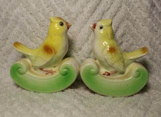 Vintage Yellow Bird Rocker Salt And Pepper Shakers - Japan