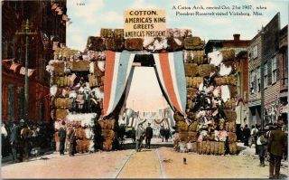 Cotton Arch For President Roosevelt Visit Vicksburg Ms Mississippi Postcard F21