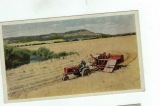 Antique Advertising Post Card Allis - Chalmers All - Crop Harvester & Wc Tractor
