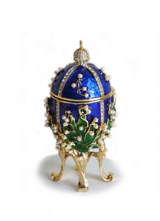 Lilies Of The Valley Egg Trinket Music Box Inspired By Peter Carl Faberge Russia