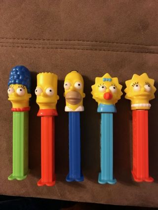 The Simpsons Pez Dispensers (all 5 Of The Family)