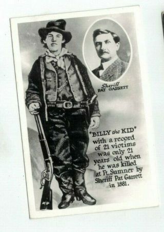 Antique Real Photo Rppc Post Card Billy The Kid And Sheriff Pat Garrett
