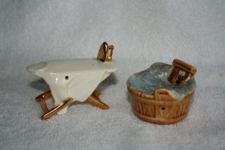 Arcadia Miniature IRONING BOARD and WASH TUB Mini Salt And Pepper Set 2