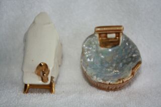 Arcadia Miniature IRONING BOARD and WASH TUB Mini Salt And Pepper Set 5