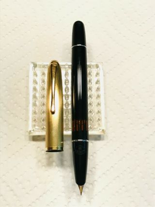 1955 Aurora 88 Black,  Gf Cap,  14k Semi - Flex Nib,  1stmodel,  Fountain Pen,  Restored