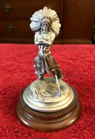 Chilmark Fine Pewter " Sioux War Chief” Le 979/2500 Signed By Don Polland