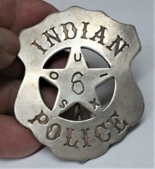 Reproduced Solid Souix - Indian - Police Badge Shield Shape With Star Center