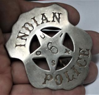 Reproduced Solid SOUIX - INDIAN - POLICE Badge Shield Shape with Star Center 2