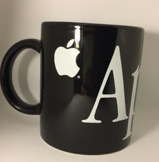 Apple Computers Rare Black With White Logo Coffee Tea Mug