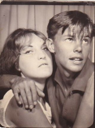 Vintage Photo Booth - Affectionate Young Couple,  Sultry Girl,  Eye Rolling Guy