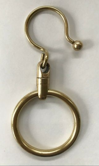 Vintage Solid Brass Keyring With Swivel Hook
