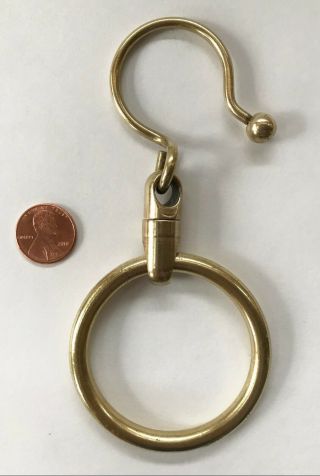 Vintage Solid Brass Keyring with Swivel Hook 2